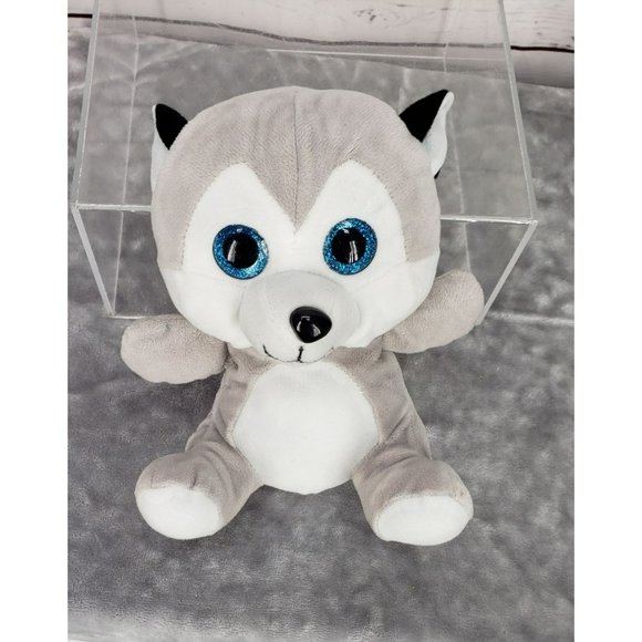 Peek A Boo Toys Dog Wolf Coyote Puppy Gray 11" Plush Stuffed Animal Toy - Picture 1 of 7